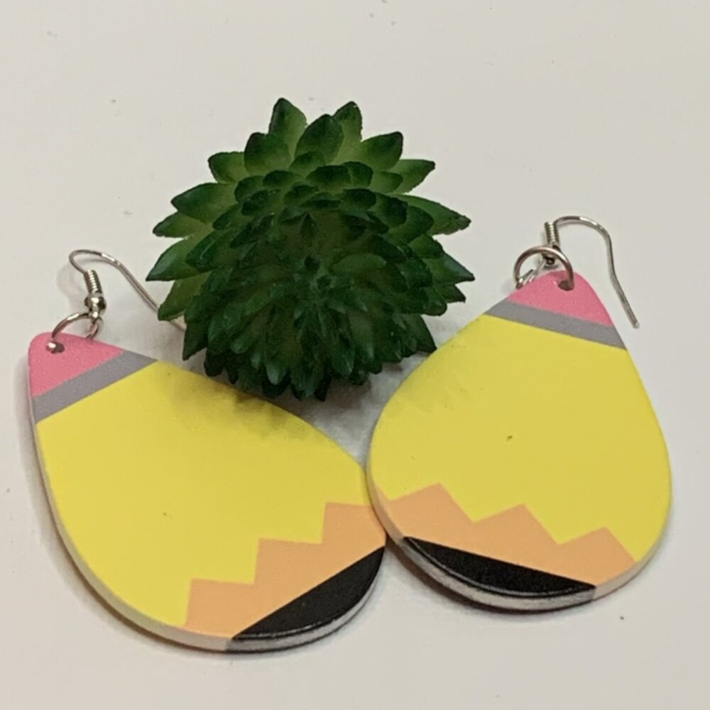 Pencil Earring, Teacher Appreciation Gift, Educator Earring, Teacher Earring